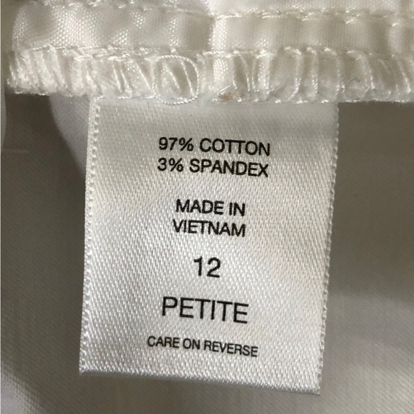 NWT NY & COMPANY 7th Avenue White Cotton Sateen Mid-Rise Bootcut Pants SIze 12P - Picture 5 of 10